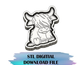 Highland Cow Mold Housing STL File