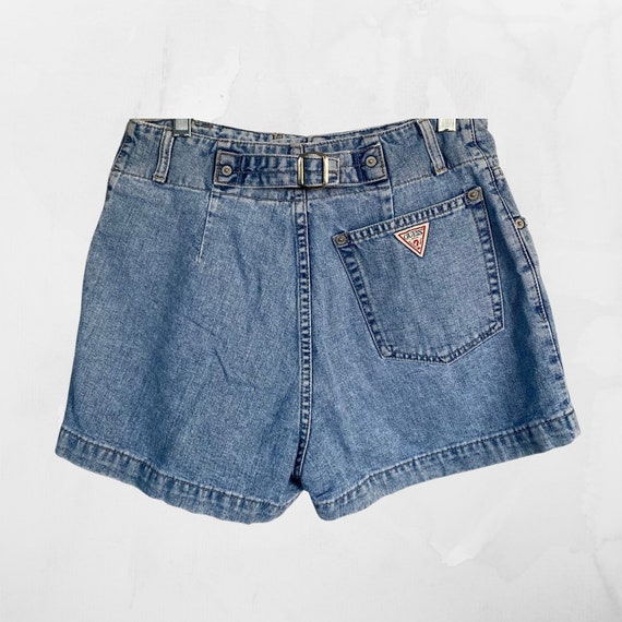 Vintage 90s Guess High Waisted Jean Shorts - Size… - image 2