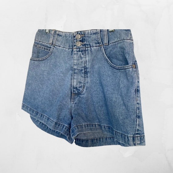 Vintage 90s Guess High Waisted Jean Shorts - Size… - image 3