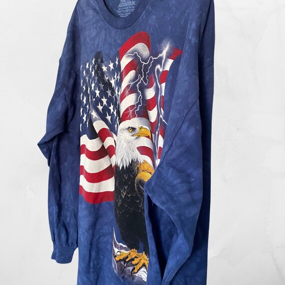 Vintage 2002 The Mountain American Flag Blue Grap… - image 3