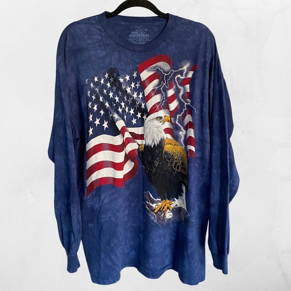 Vintage 2002 The Mountain American Flag Blue Grap… - image 1