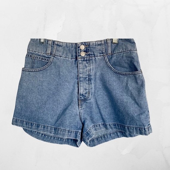 Vintage 90s Guess High Waisted Jean Shorts - Size… - image 1