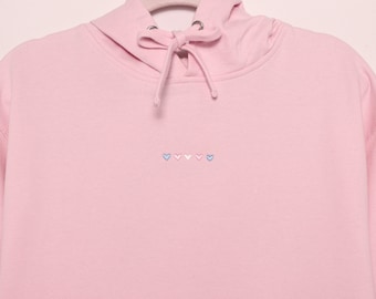 Embroidered Transgender Pride Hoodie | Subtle Hearts LGBTQ+ Crewneck