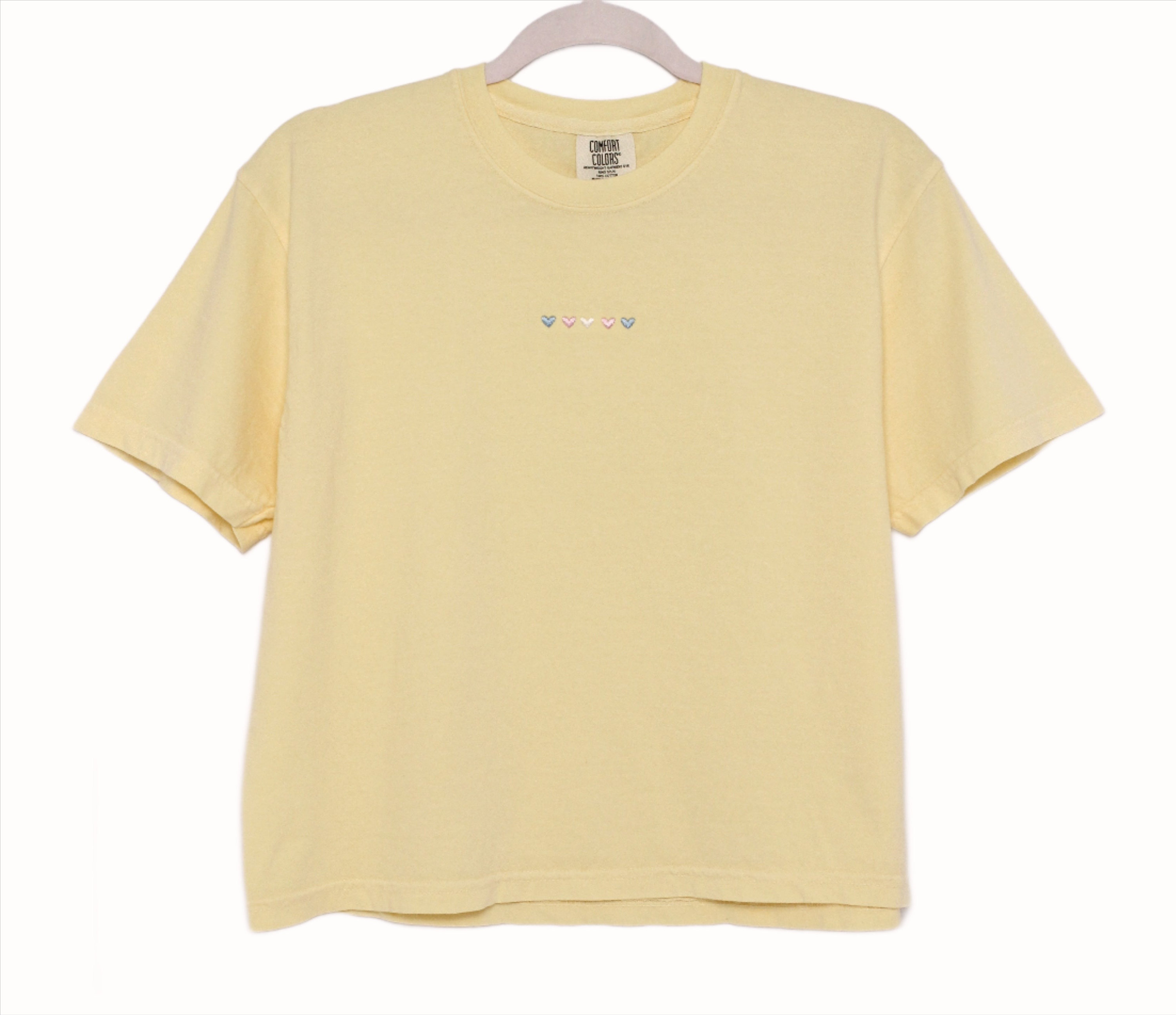 Embroidered Trans Pride Heart T-Shirt | Comfort Colors Boxy Tee