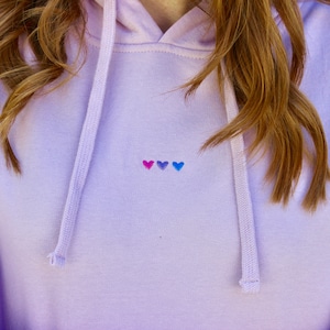 Bi Pride Clothes | Bi Pride Hoodie | Subtle Bi Pride | Femme Bisexual Shirt | wlw | Bi Girlfriend Gift | Love is Love | LGBT Sweatshirt