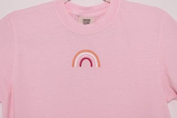 Lesbian Rainbow Shirt | Lesbian Flag Colors Shirt | Femme Lesbian Shirt | Cute LGBTQ Clothes | Love is Love | Gay Girlfriend Gift