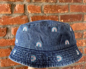 Embroidered Trans Bucket Hat | Transgender Pride Hat | Subtle Trans Clothes | Subtle Transgender Flag Hat | Transgender Pride Bucket Hat
