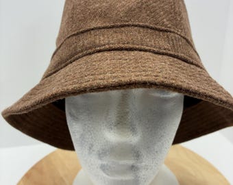 Vintage L.L. Bean Wool Bucket Hat | Brown Wool Blend Cloche Hat | Made in USA Style | Fall Winter Hat | Size M/L