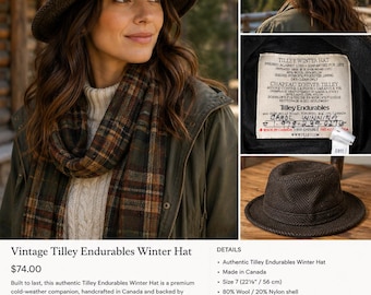 Vintage Tilley Endurable Hat Womens Small Tan Cotton Cloche  display picture 3