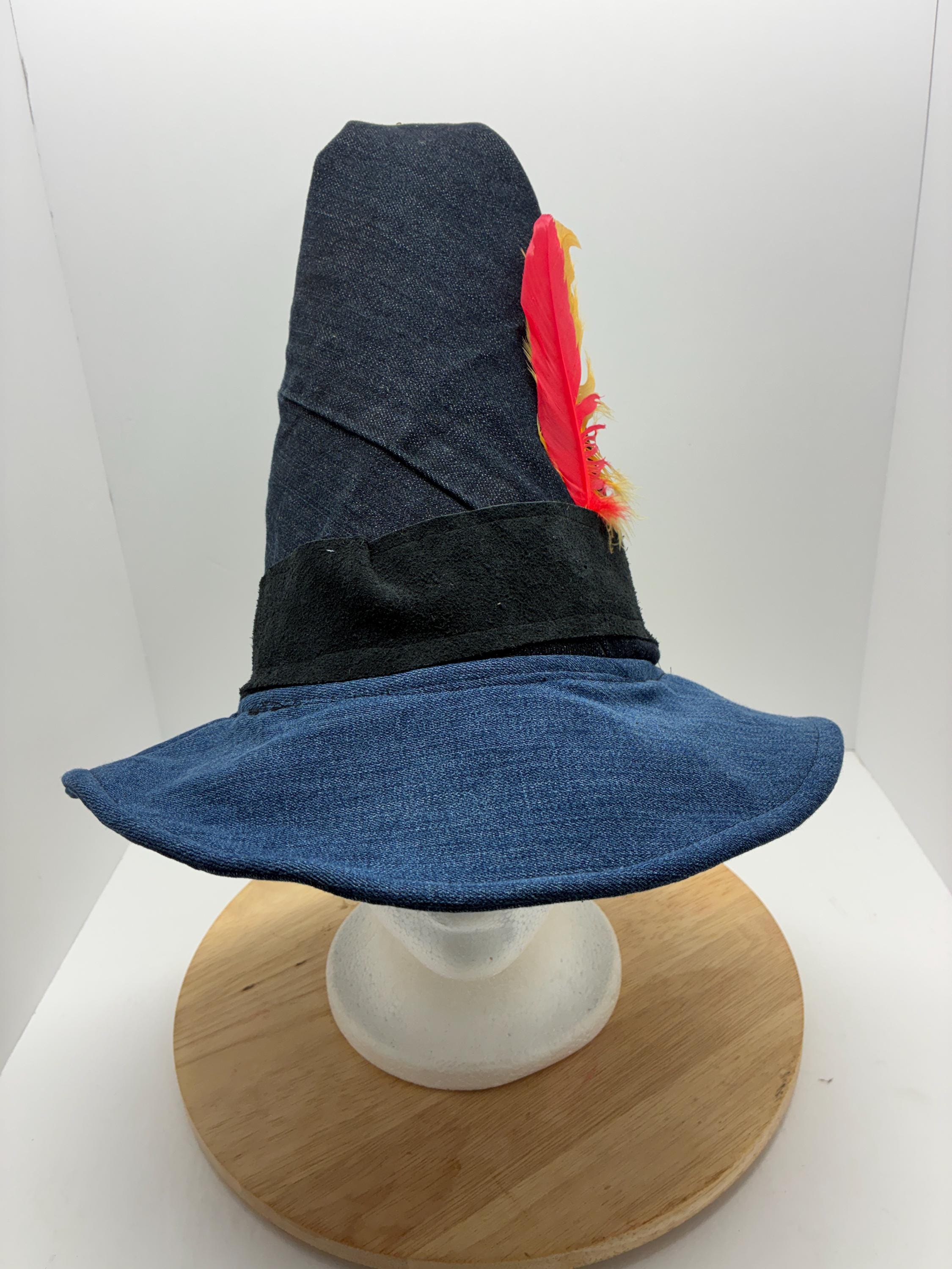 Handmade Patchwork Denim Wizard Hat XL 24\