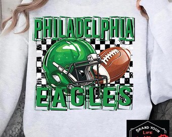 Philadelphia Eagles Checkered PNG, Football Shirt (Digital Download)