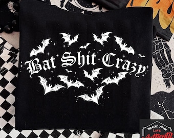 Bat Shit Crazy Png, Trendy, Shirt Design, Halloween