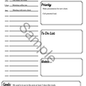Printable Daily Planner, Instant Download