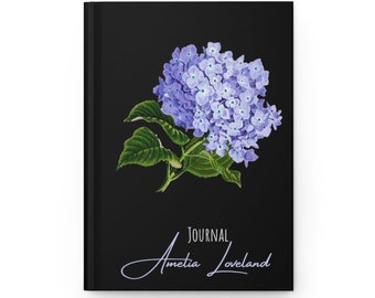 Diario personalizado de hortensias, cuaderno de hortensia personalizado, regalo de hortensia, regalo de cumpleaños, regalo para la madre, regalo de la abuela, regalo de flores