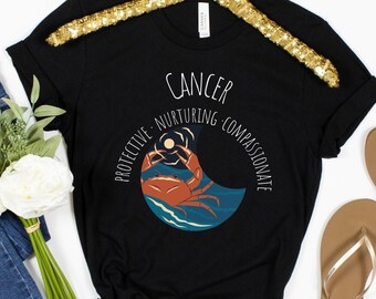 Cancer Zodiac Shirt, Cancer Horoscope Tshirt, Cancer Astrology Shirt, Birthday Gift for Cancer, Unisex Cancer Shirt, Birthday Shirt Cancer