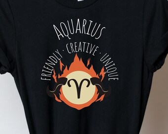 Aquarius Dierenriem Shirt, Waterman Horoscoop Tshirt, Aquarius Astrologie Shirt, Verjaardagscadeau voor Waterman, Unisex Aquarius Shirt, Vakantie cadeau