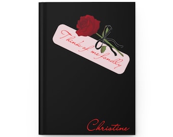 Personalized Phantom of the Opera Journal, Custom The Phantom of the Opera Hardcover Matte Journal, 5.75"x8", Gaston Leroux, Rose Journal
