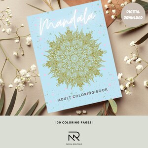Printable Mandala Adult Coloring Book 30 Mandala Coloring Pages Mandalas coloring book for grownups instant download Digital coloring book