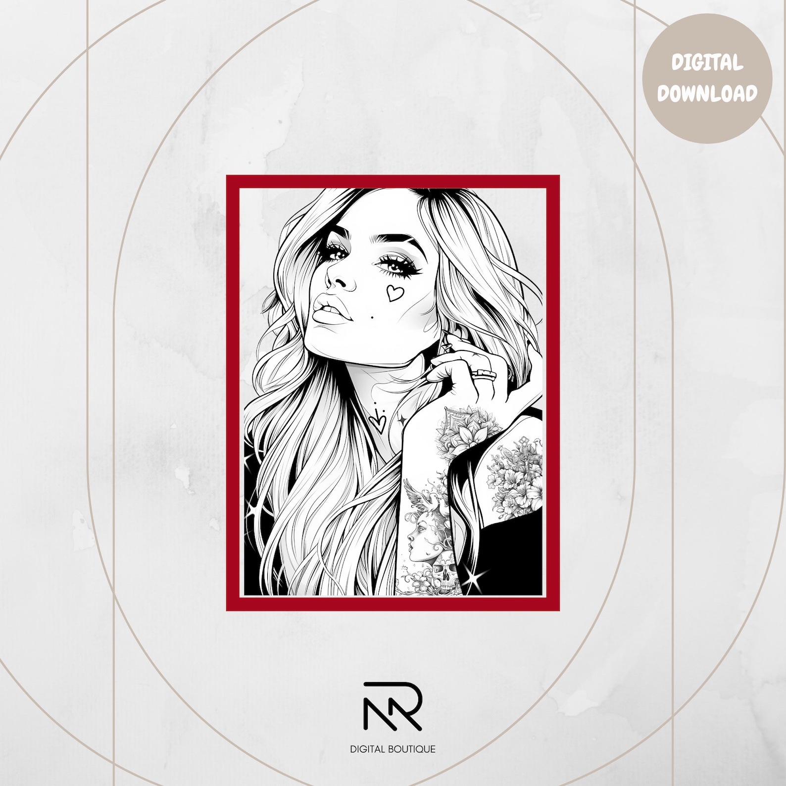 Baddie Digital Coloring Pages | Printable Coloring Pages | Instant