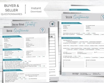 Real Estate Client Questionnaire Templates: Buyer & Seller Intake (Canva Digital)