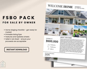 FSBO Real Estate Marketing Kit: Editable Flyer Templates (Canva Download)