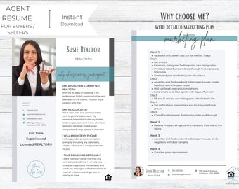 Real Estate Agent Resume · Buyer and Seller Versions · Why Choose Me · Offer Summary · Marketing Plan · Prospecting Flyers · Realtor · Promo