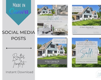 Social Media Sold, New Listing, Featured Listing, Open House Templates for Real Estate Agents
