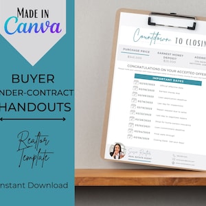 Buyer Under Contract Handouts for Real Estate Agents