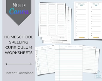 Customizable Homeschool Spelling Curriculum Worksheets