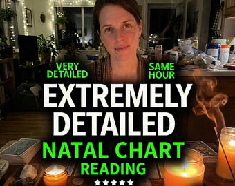 Lectura detallada de la carta natal astrológica con información psíquica y del tarot / Astrología de la carta natal completa y guía de vida, lectura el mismo día