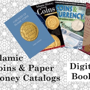 Islamische Münzen & Papiergeld Kataloge 7 STÜCKE aus alten Bunten Digitalen Büchern