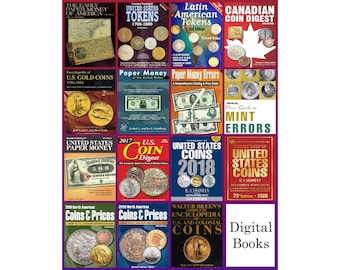 Libros digitales de catálogos especiales de monedas y billetes de América de 15 piezas