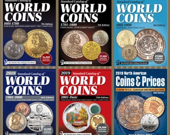 NUEVOS catálogos de monedas del mundo estándar 1601-2019 Más de 9000 páginas Libros digitales MIX