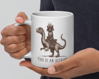 Taza brillante inspirada en Carl de Dungeon Crawler: Princesa Donut: esto es indignante