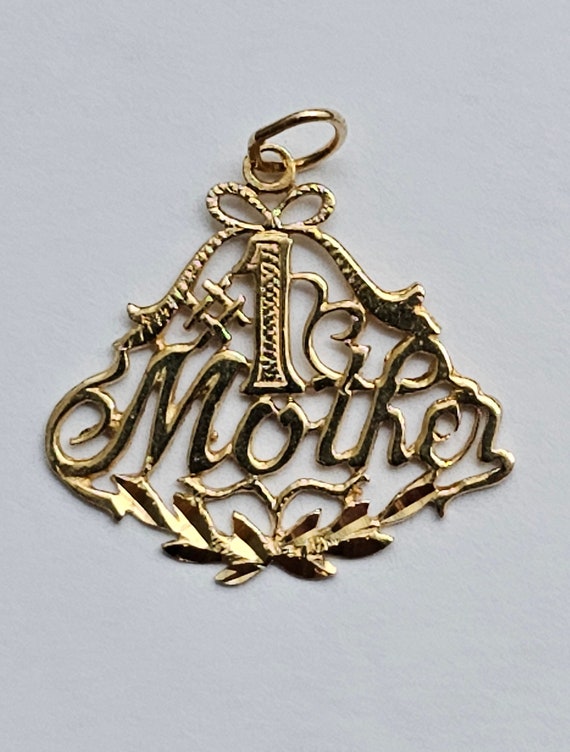 14 kt Gold Charm "#1 Mother"