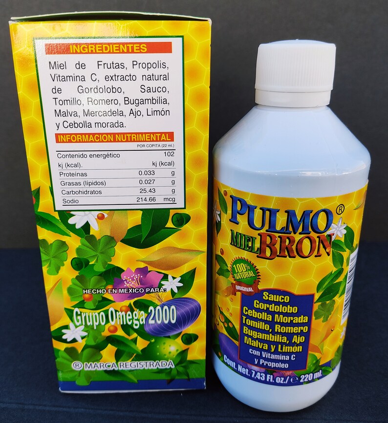 Pulmo Bron Miel Jarabe. Honey Cough Syrup With Propolis.100 Etsy