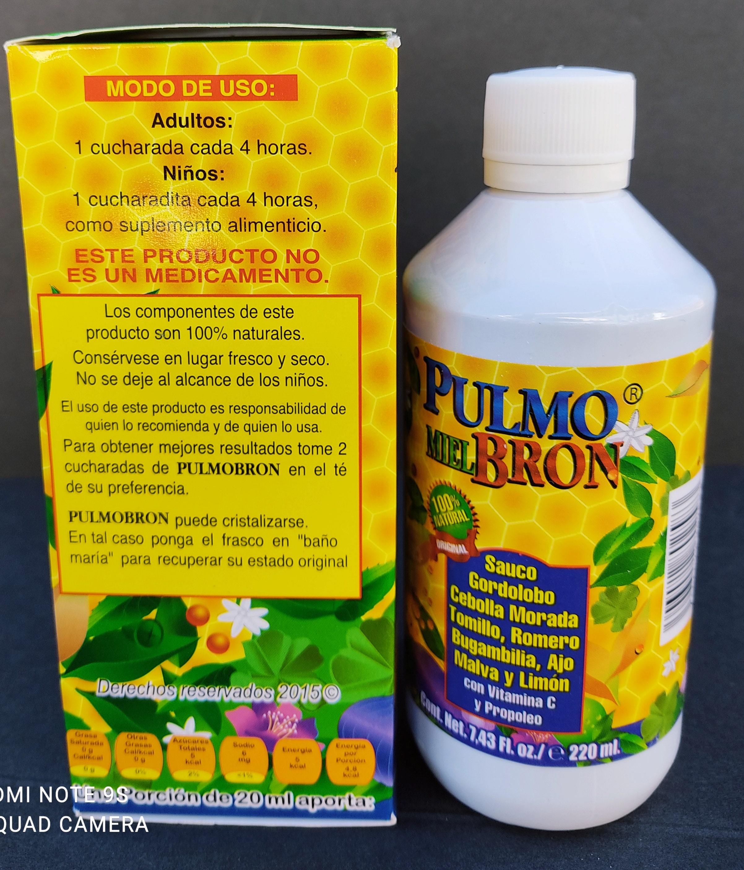 Pulmo Bron Miel Jarabe. Honey Cough Syrup With Propolis.100 Etsy