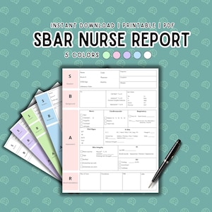 SBAR Nurse Report Sheet Template: Nursing Student Printable (PDF Instant Download)