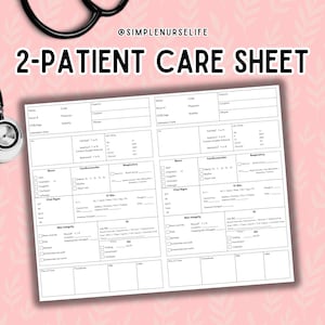 2 Patient Report Sheet, Med Surg Report Sheet, Nurse Report Sheet, SBAR, Nurse Template, Med Surg, Instant Download