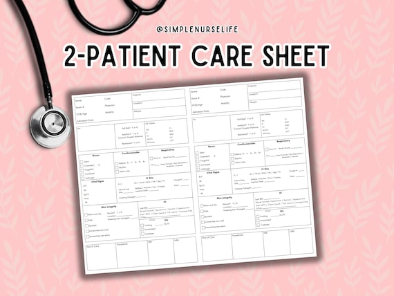 2-Patient Nurse Report Sheet: Med Surg SBAR Template (Instant Download)