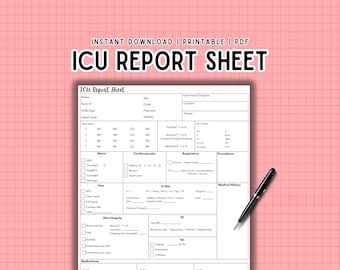 ICU Nurse Report Sheet: SBAR Nursing Template (Printable PDF)