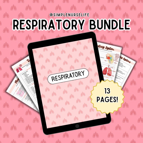 The Respiratory System Nursing Bundle Notes, NCLEX Notes, Med Surg Notes