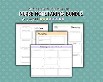 Nurse Note Taking Bundle: Med Surg, Pharmacology, Pathophysiology (Printable PDF)