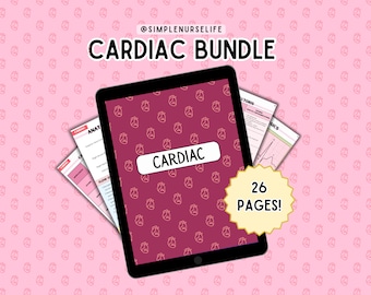 Cardiac Nursing Notes Bundle: NCLEX, Med Surg, Cardiology (Digital Download)
