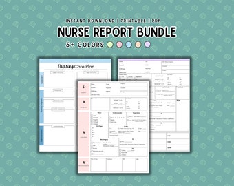 Nurse Report Bundle: SBAR, Care Plan Templates (PDF Digital)