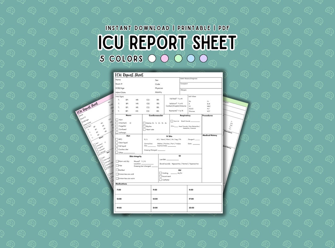ICU Report Sheet Critical Care Nurse Report Sheet Critical Care ICU ICU Report Sheet Critical Care Nurse Report Sheet Critical Care ICU