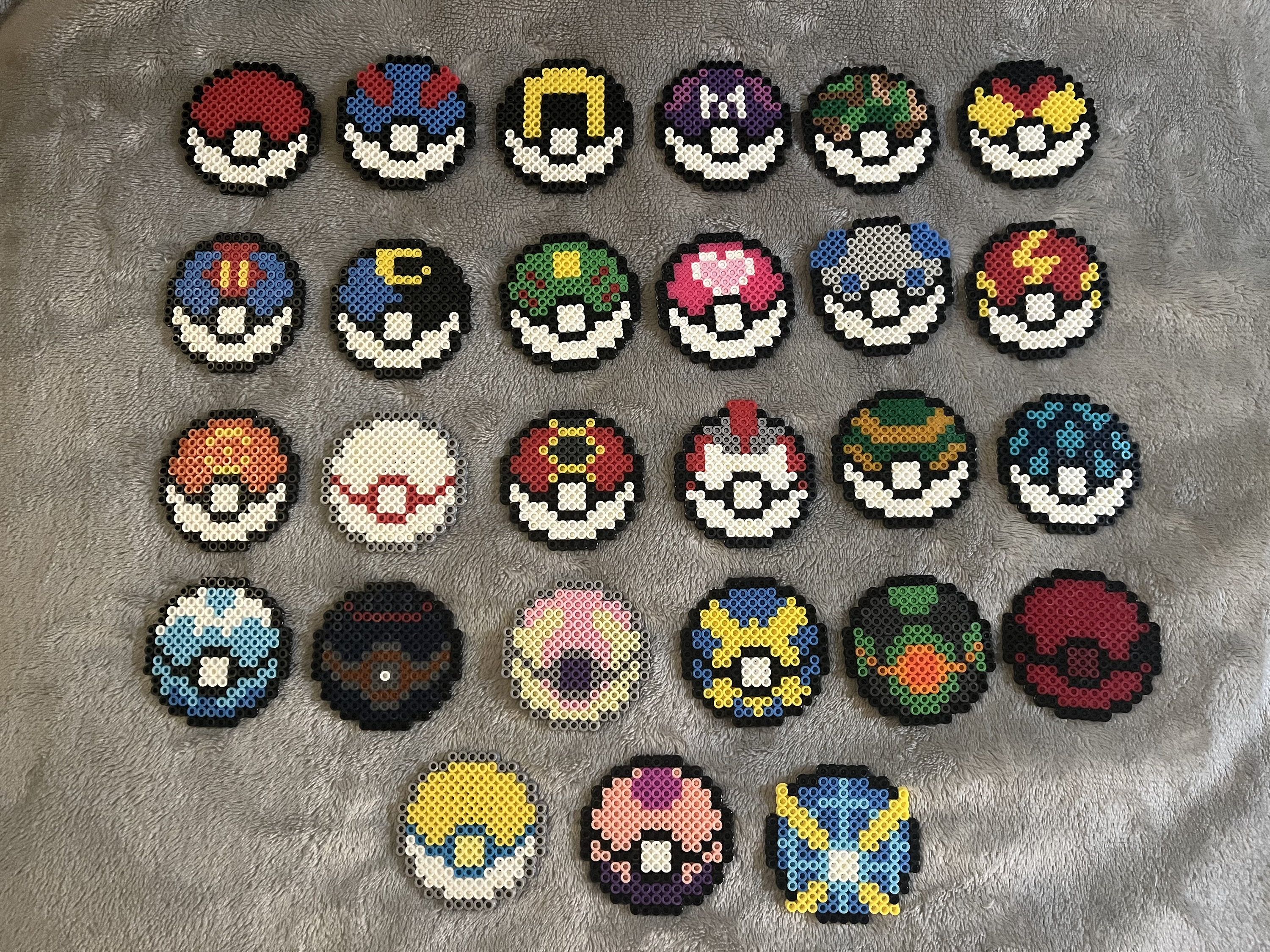 Pokemon Perler Bead Pokeball, Fuse Bead Art