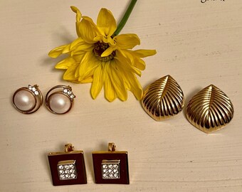 Gold-Plated Vintage Earrings from Designers