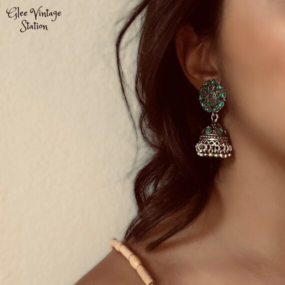 Vintage Chandelier Earrings colored and light wei… - image 1