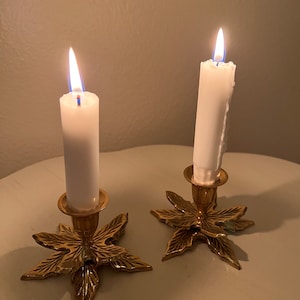 Vintage Candle Holder Brass and Gold in pair with free shipping Wedding Decoration Boho Decor for HaftSin